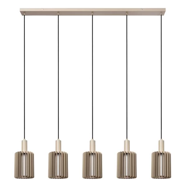 Lucide LAMBRES - Suspension - 5xE27 - Taupe - éteint